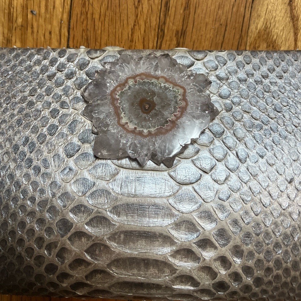 Elizabeth Anthony Silver Clutch with Gold Chain - Picture 2 of 6